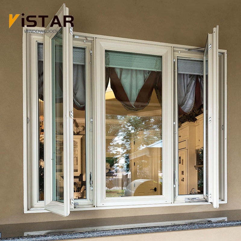 Thermal Break Aluminum Casement Window With Laminated Safety Glass