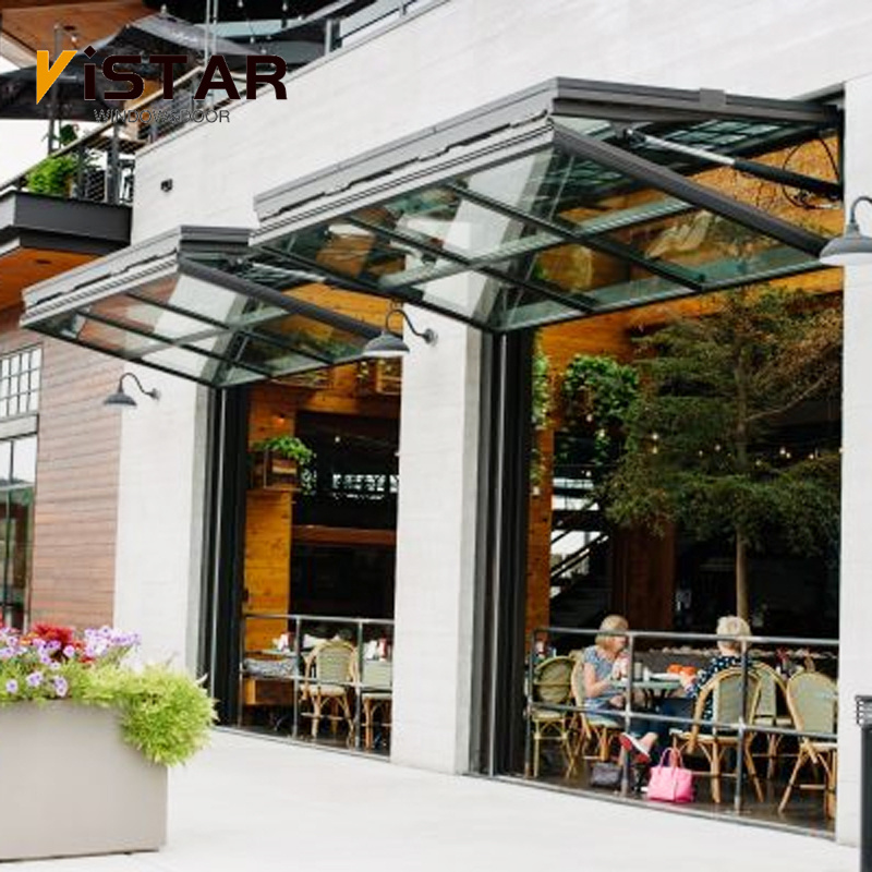 Double Glazed Glass Aluminum Balcony  Folding Window With Inside Grill