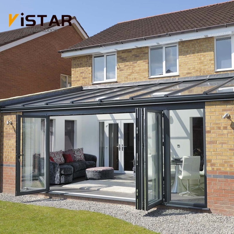 Exterior Tempered Glass Sliding Folding Accordion Doors