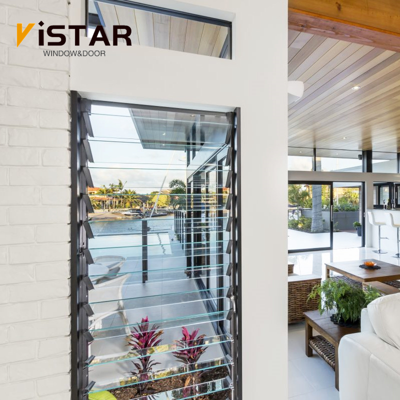 Exterior Aluminum Glass Adjustable Louver Shutter Window