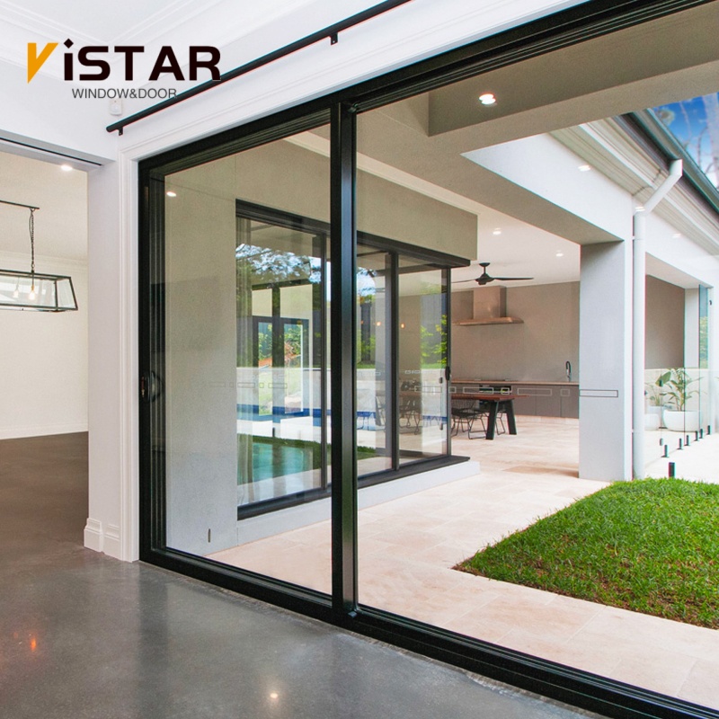 Energy Efficient Aluminum Double Tempered Glass Sliding Doors