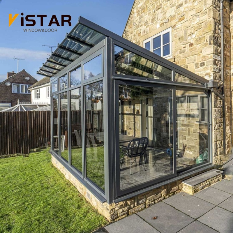 Aluminium backyard tempered glass pyramid glass house sunroom